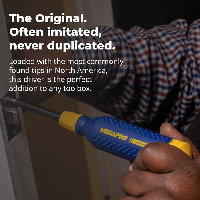 Megapro ® 15-in-1 Original Multi-bit Screwdriver | Home DIY & Repair | Construction | Tradeswork | 14 Industrial-grade bit tips | 1/4" Hex Drive in shaft (Original) - Image 4